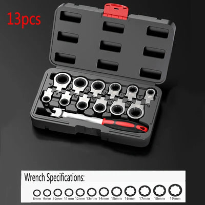 Modular Ratchet Wrench Set with Interchangeable Heads