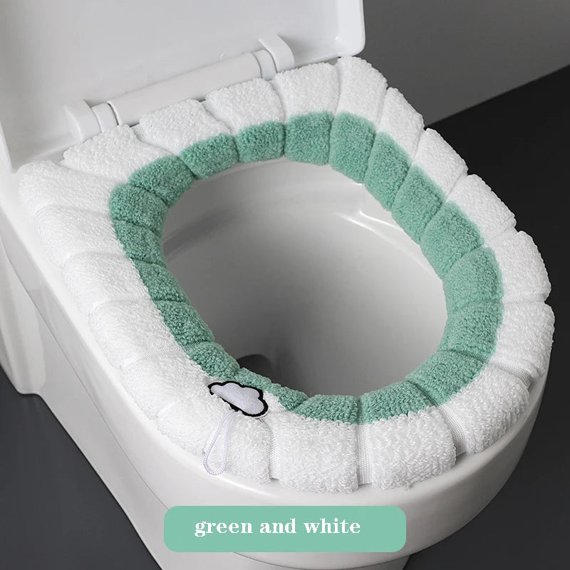 Soft Plush Toilet Seat Cover with Handle – Warm & Reusable