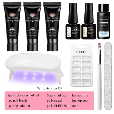 Set de 10 piezas para extensión de uñas de poligel