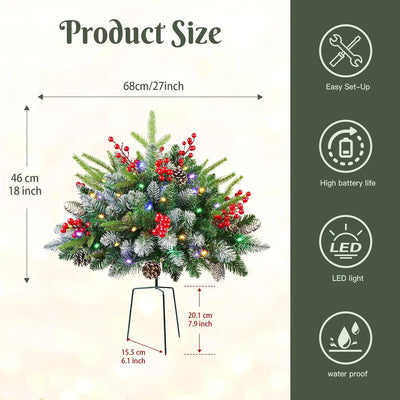 2-Pack Pre-Lit Christmas Urn Fillers with Remote Control