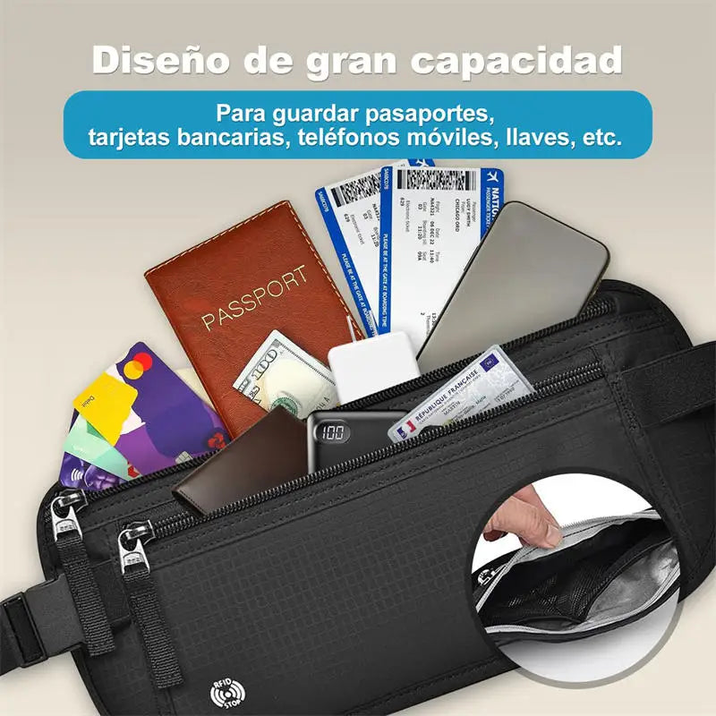 RFID Travel Money Belt Passport Holder