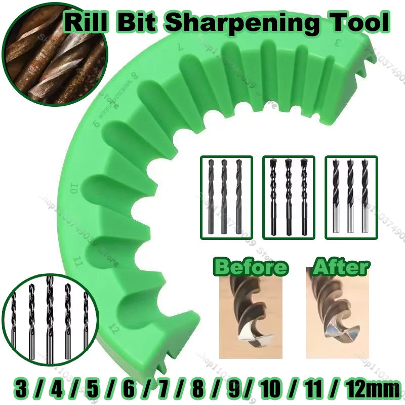 Drill Bit Sharpener Grinding Attachment 1/8"–1/2" (3–12mm)