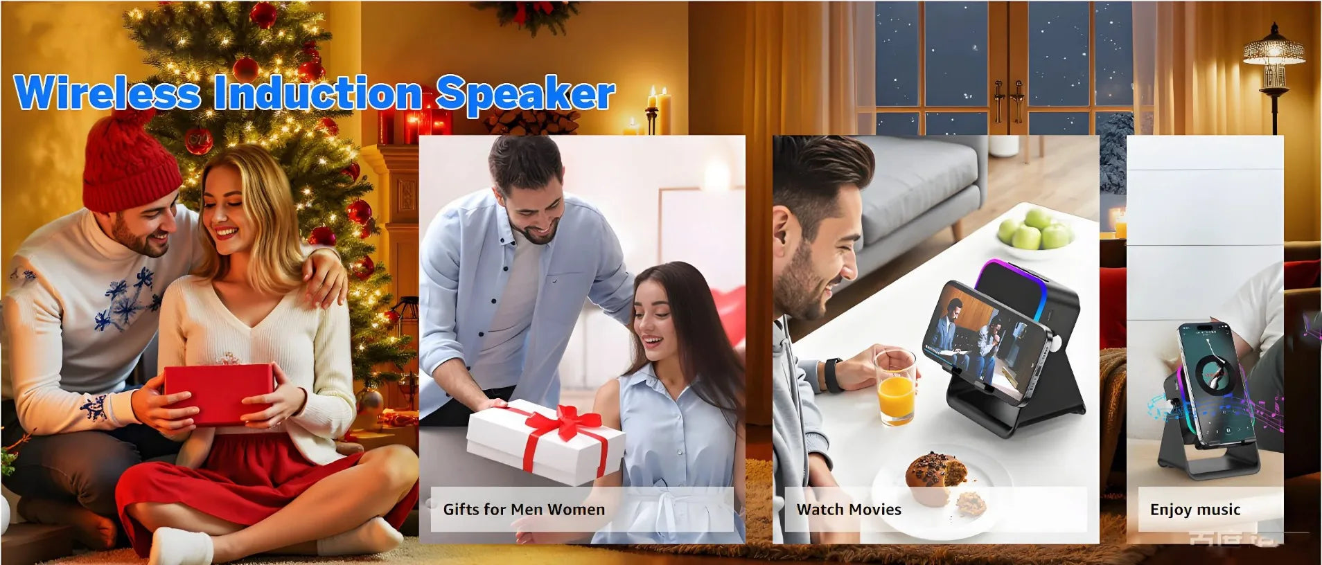 5-in-1 Bluetooth Speaker Phone Stand with RGB Light