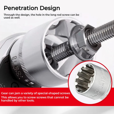 Pass-Through Ratchet Socket Wrench Set