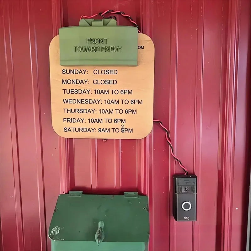 Ring Cam Claymore Mine Fake Prank Sign