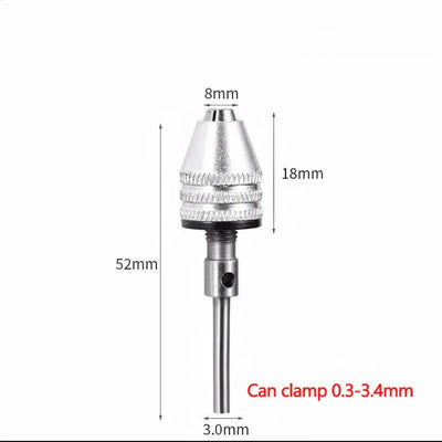1/4" Hex Shank Keyless Drill Chuck Adapter (0.3mm–6.5mm Clamping Range)
