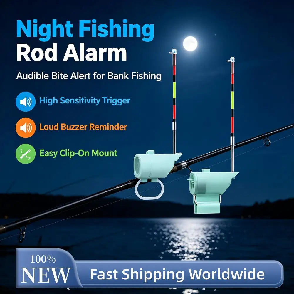 Waterproof Electronic Fish Bite Alarm with LED Light & Sound Alert (1/2 Pack)
