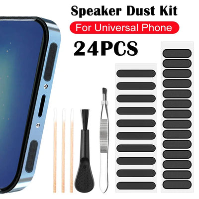 Universal Phone Speaker Dust Mesh Stickers & Cleaning Kit