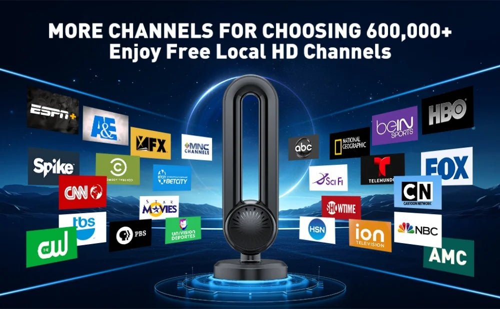 Indoor/Outdoor Digital HDTV Antenna with Signal Booster