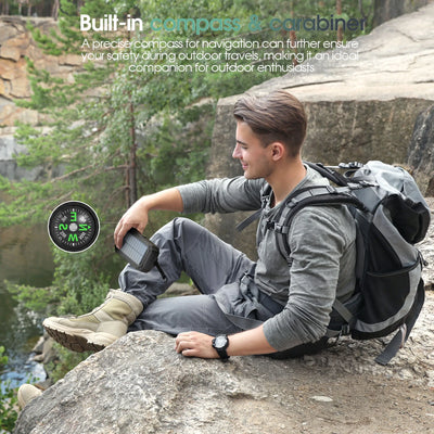 40,000mAh Solar Power Bank with Hand Crank & Built-In Cables