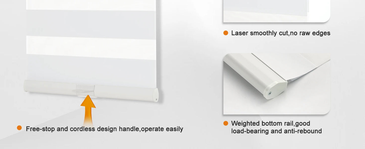 No-Drill Cordless Zebra Blinds