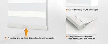No-Drill Cordless Zebra Blinds