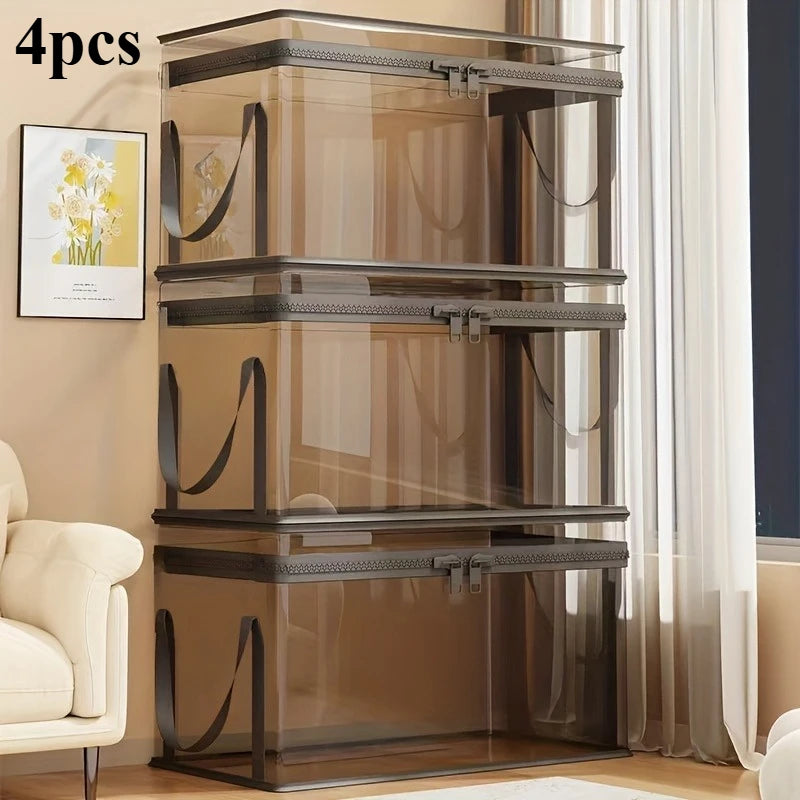 2-Pack Foldable Transparent Storage Boxes