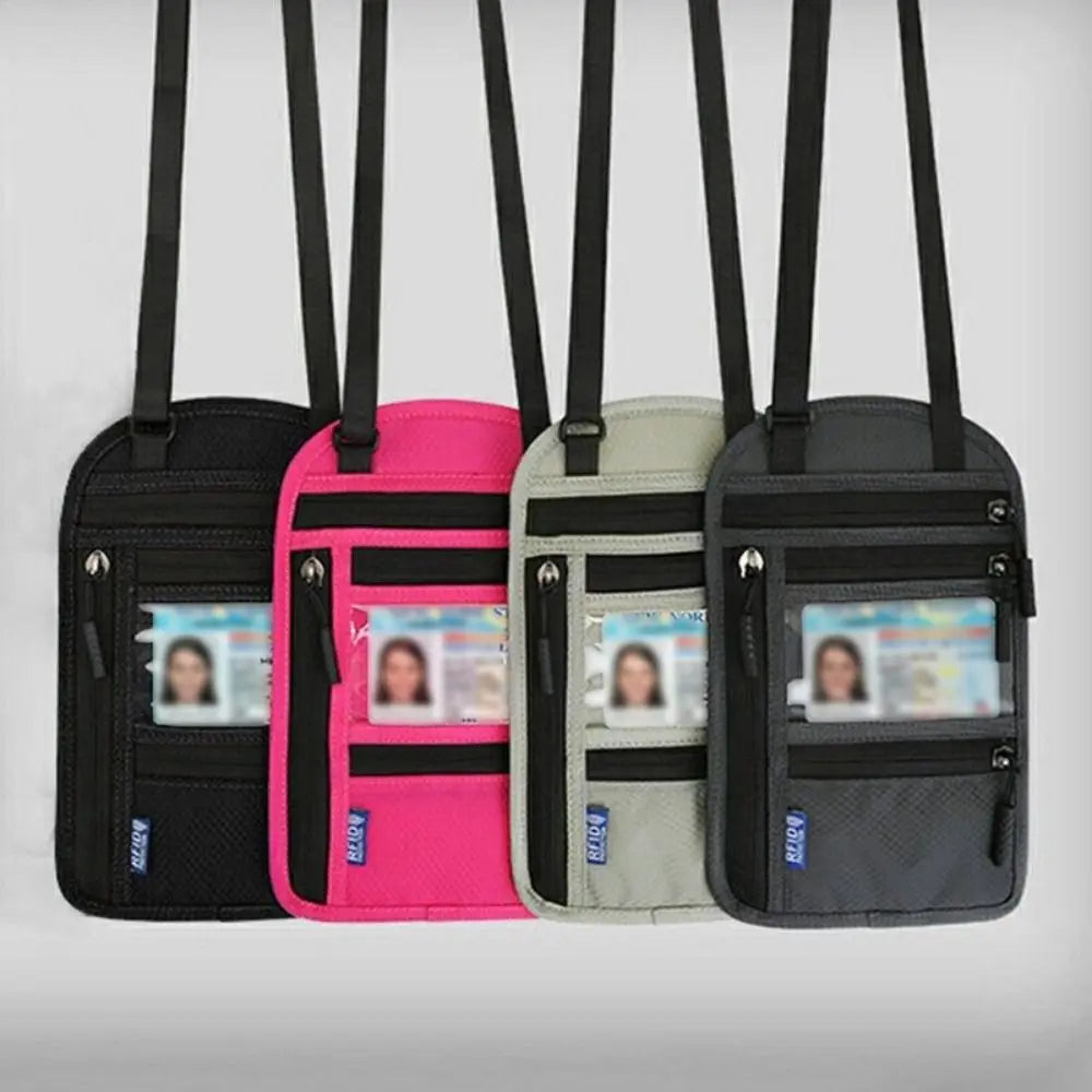 RFID Travel Neck Wallet Pouch
