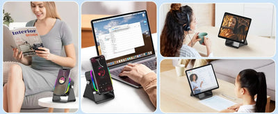 5-in-1 Bluetooth Speaker Phone Stand with RGB Light