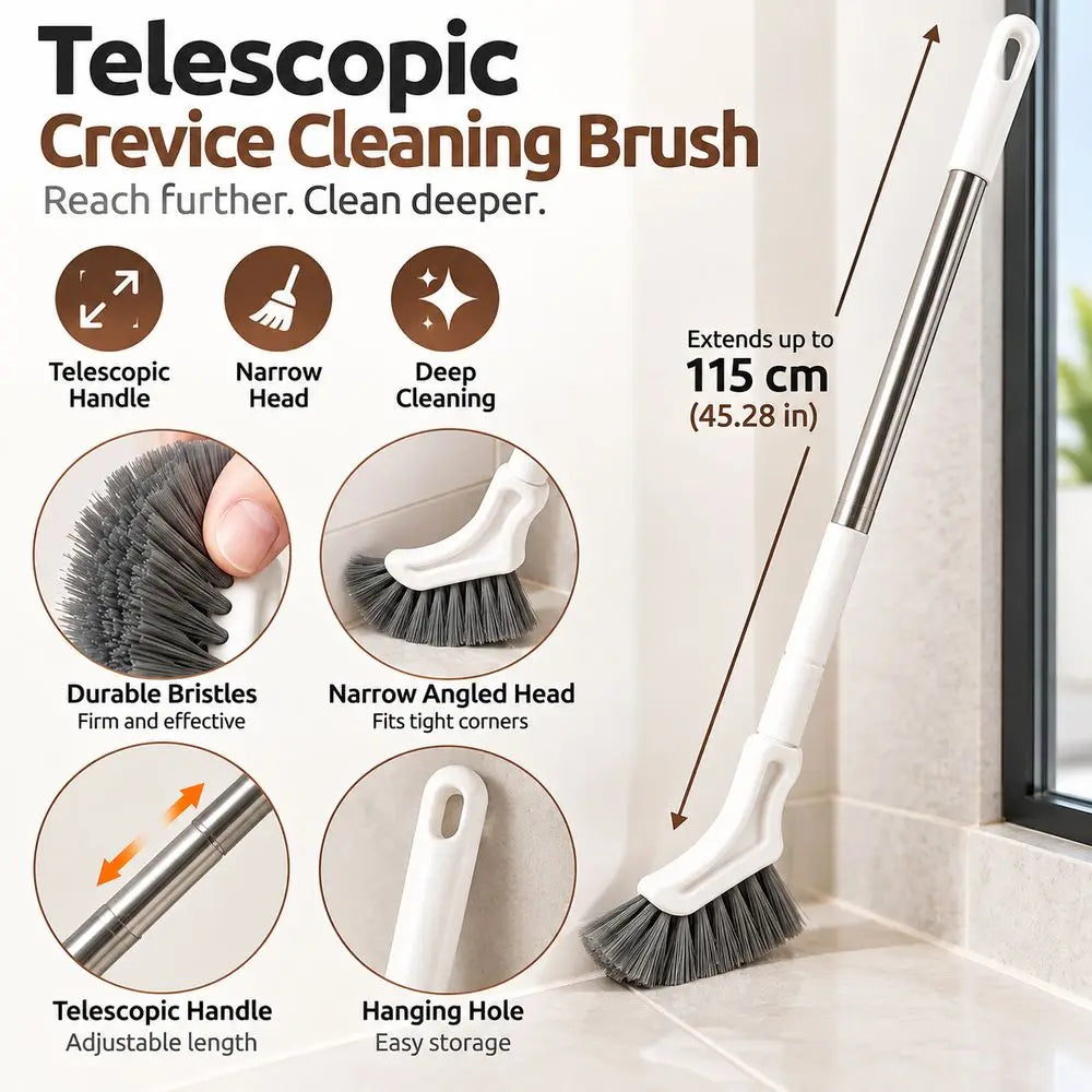 Extendable Crevice Cleaning Brush – Long Handle Gap Cleaner