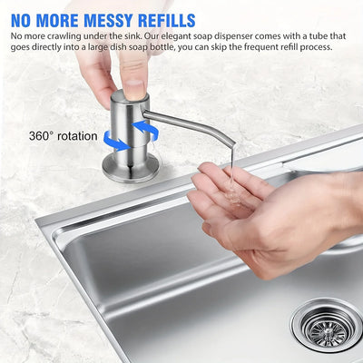 Built-In Kitchen Sink Soap Dispenser with Extension Tube