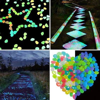 100Pcs Luminous Stones for Garden Path & Walkways
