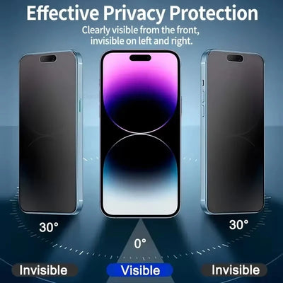 Matte Privacy Tempered Glass Screen Protector with Dust-Free Auto Installation Tray