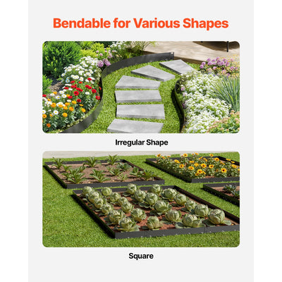 SucceBuy Flexible Steel Landscape Edging (5-Pack, 39x3")