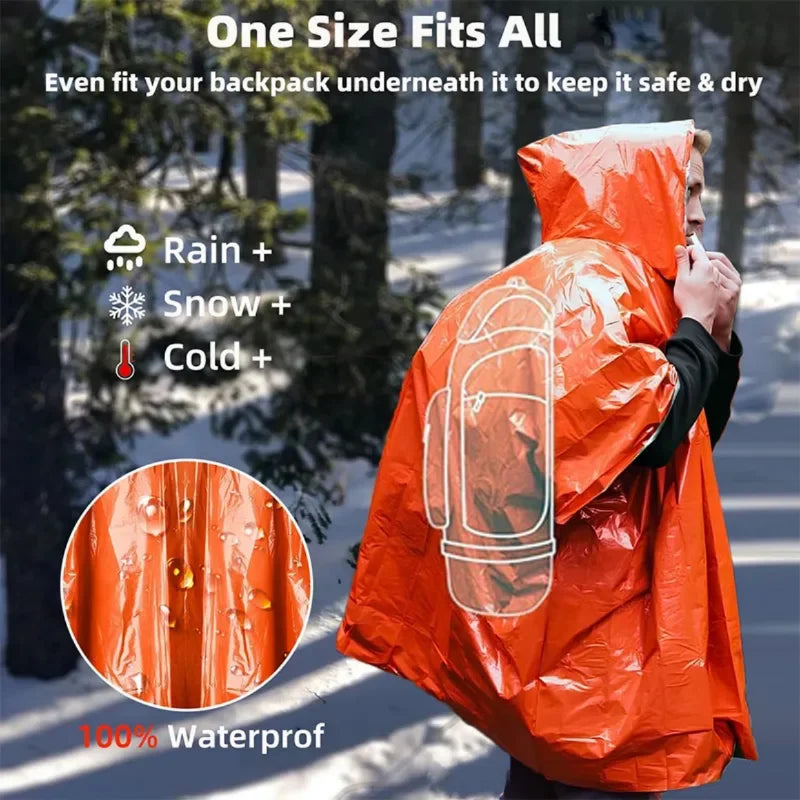 Emergency Rain Poncho Kit with Pouch