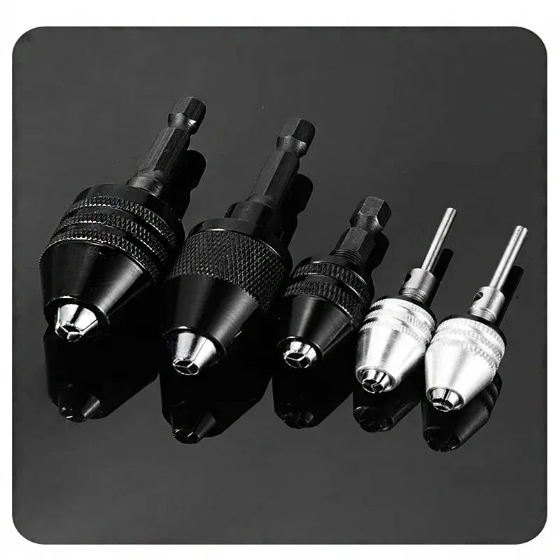 1/4" Hex Shank Keyless Drill Chuck Adapter (0.3mm–6.5mm Clamping Range)