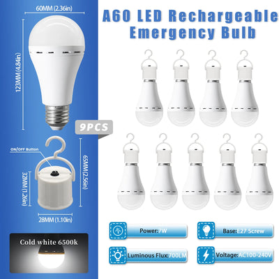 A60 E27 Rechargeable Emergency LED Bulbs