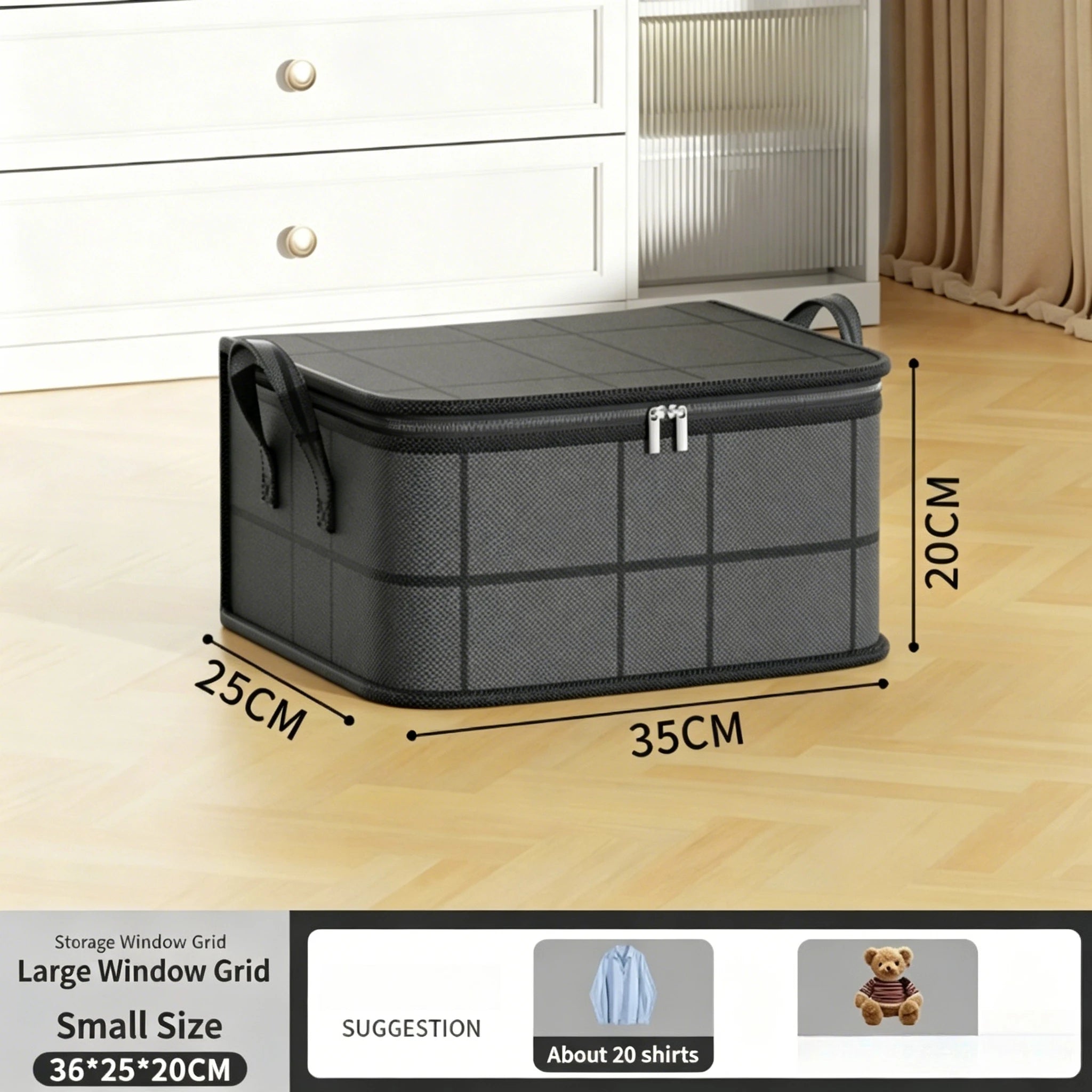 Large Foldable Storage Bag with Double Zipper