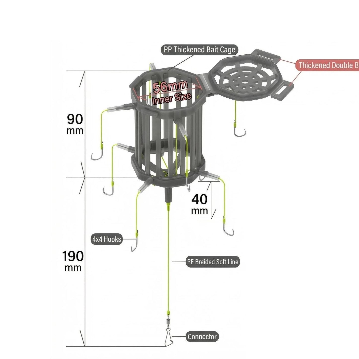 8 Hook Carp Fishing Rig