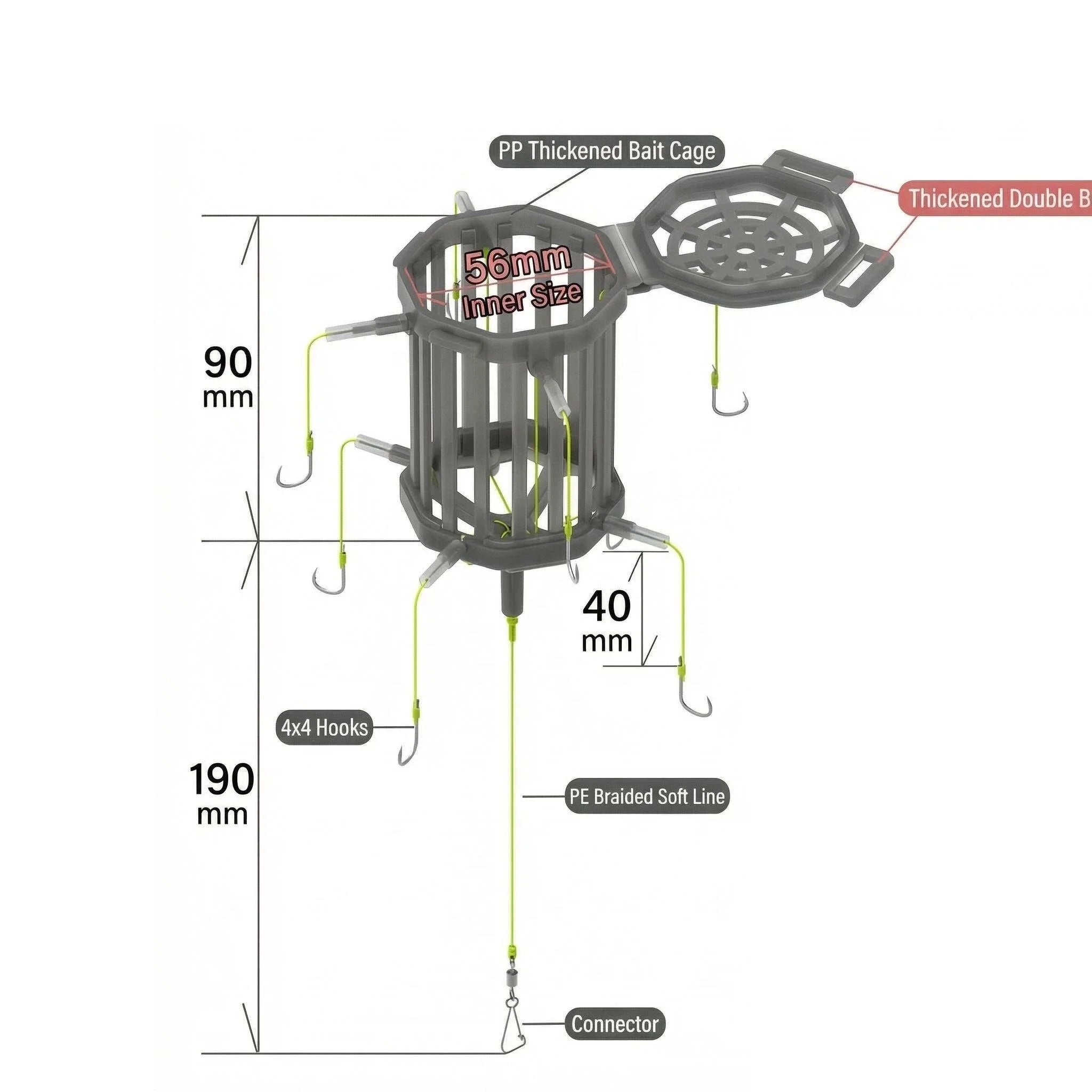 8 Hook Carp Fishing Rig