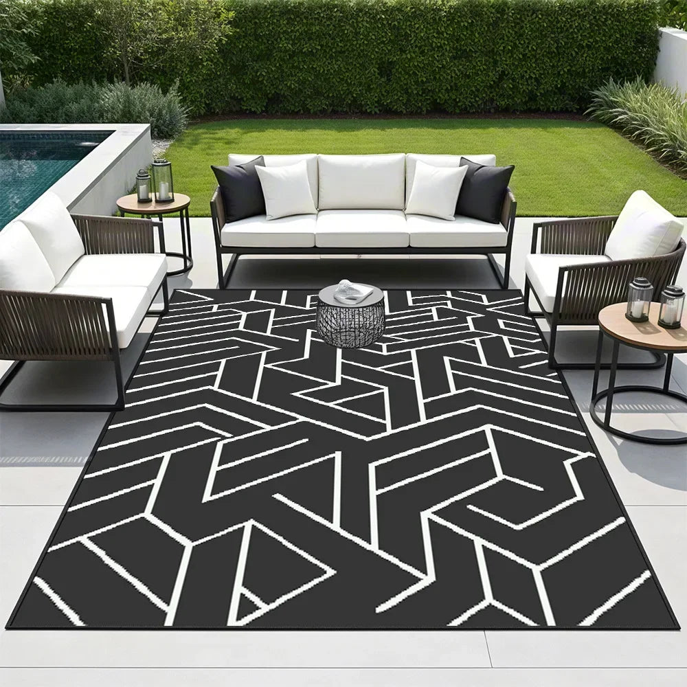 Reversible Waterproof Outdoor Plastic Straw Mat