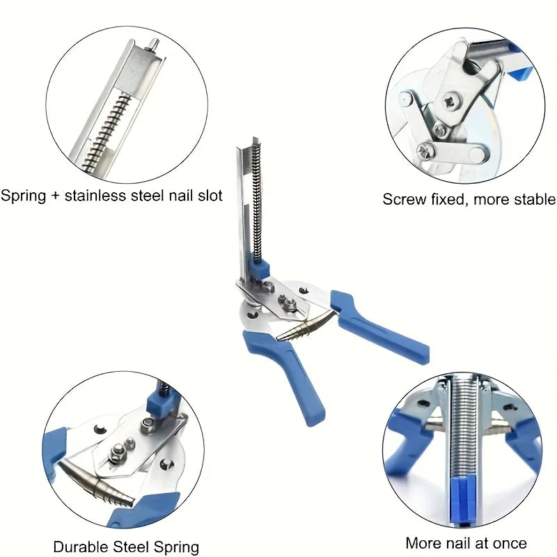 Heavy-Duty Hog Ring Pliers Kit with 600 Clips
