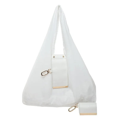 Foldable Reusable Shopping Tote Bag with Keychain