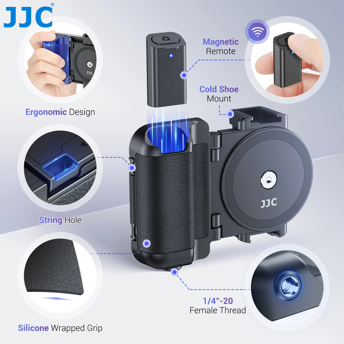 Smartphone Camera Shutter Grip with Wireless Remote