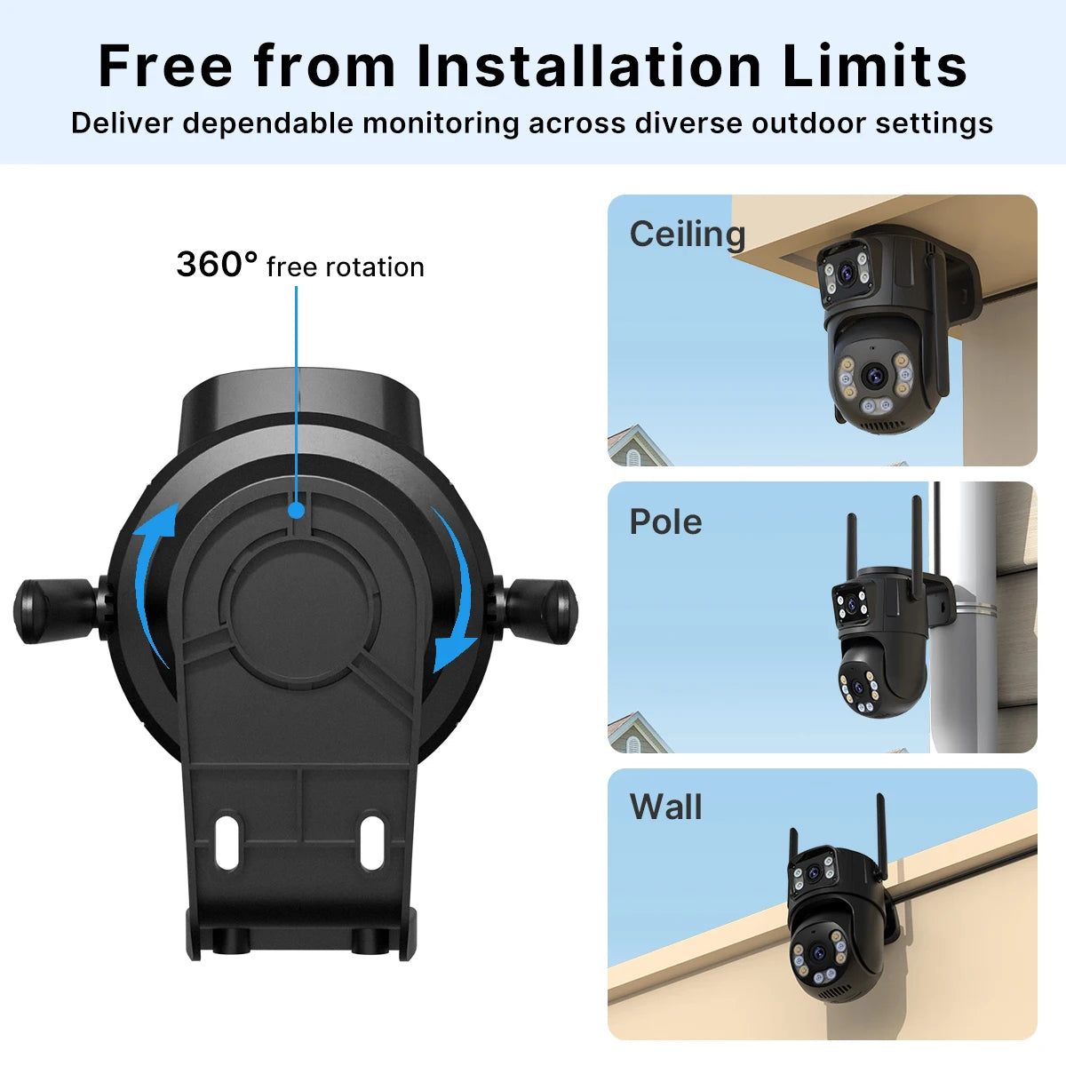 8MP Dual-Lens Outdoor PTZ WiFi Security Camera