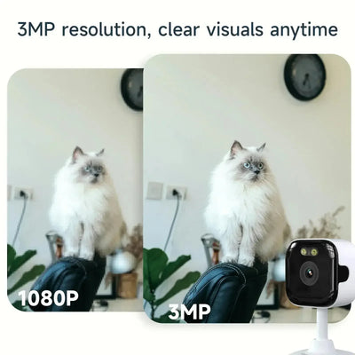 3MP Window WiFi Security Camera with Color Night Vision
