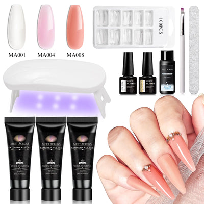Set de 10 piezas para extensión de uñas de poligel