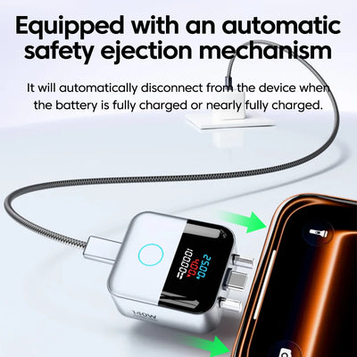 140W Auto-Disconnect USB-C Adapter with LED Power Display