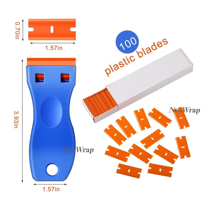 Plastic Razor Scraper with 100 Blades