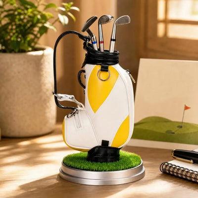Mini Golf Bag Desktop Pen Holder & Club Pens Set