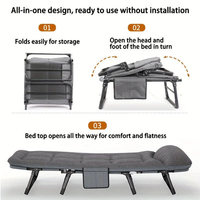 Heavy-Duty Folding Bed with Mattress