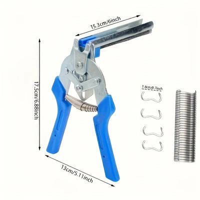 Heavy-Duty Hog Ring Pliers Kit with 600 Clips