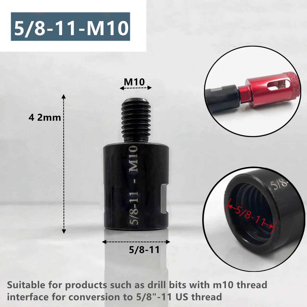 M14 to M10 & 5/8-11 Angle Grinder Adapter