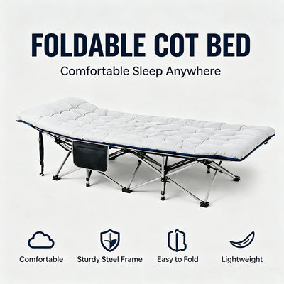 Heavy-Duty Folding Camping Cot with Padded Mattress
