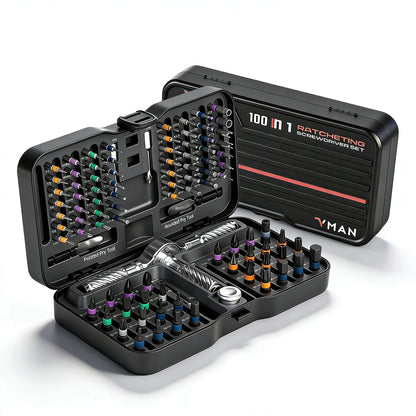 100-in-1 Precision Magnetic Ratchet Screwdriver Set