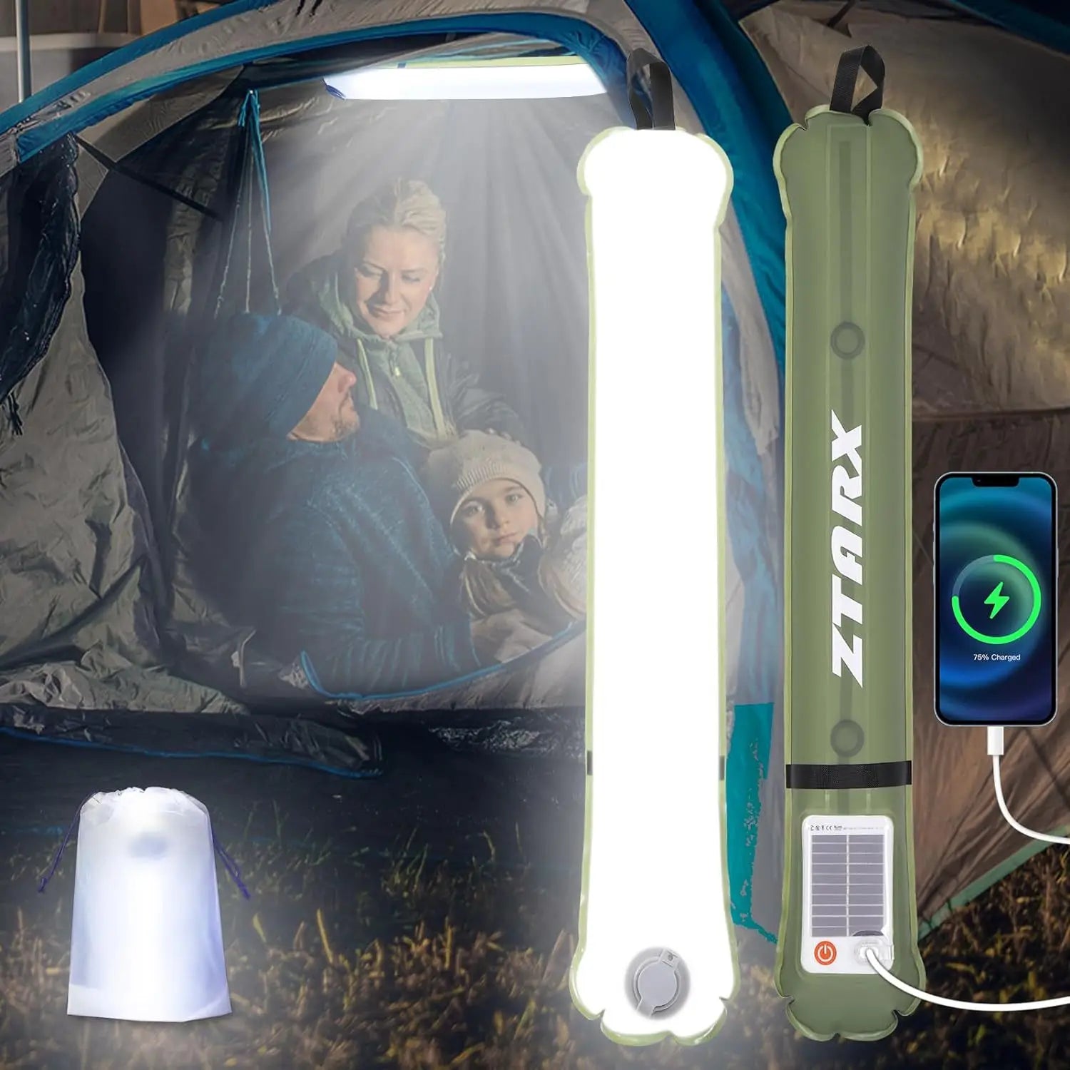 Solar LED Tube Camping Light