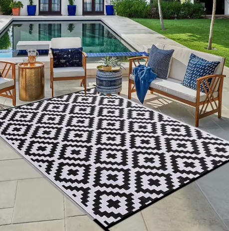 Reversible Waterproof Outdoor Plastic Straw Mat
