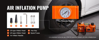5-Ton Electric Hydraulic Car Jack Kit