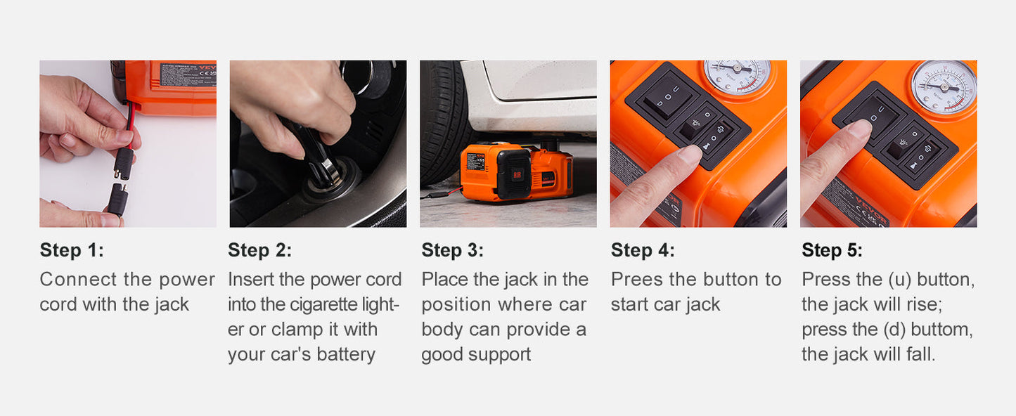 5-Ton Electric Hydraulic Car Jack Kit