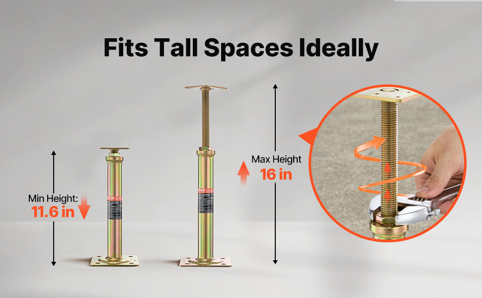 House Floor Support Jacks – 2,500 lbs (4-Pack)